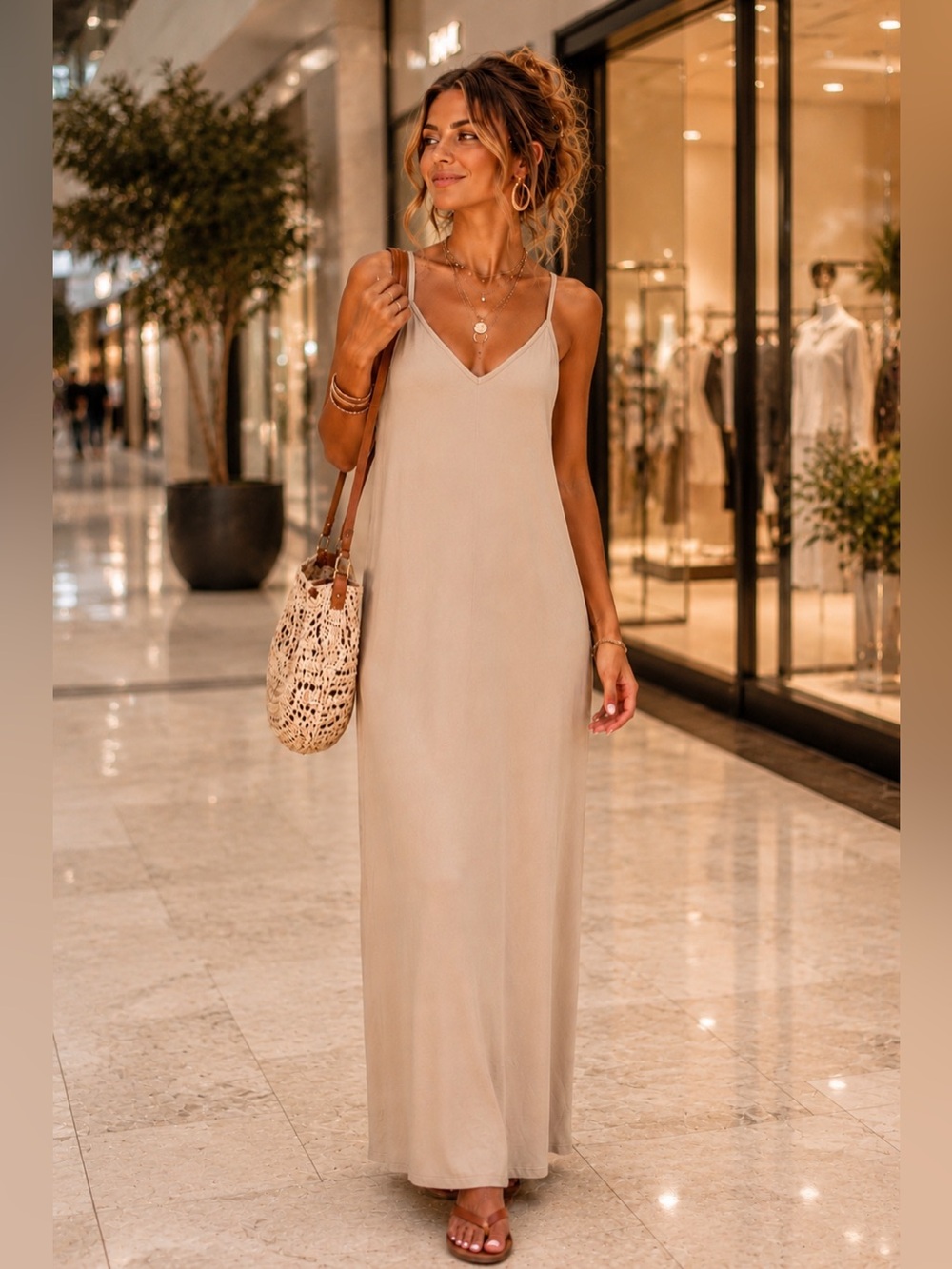 🌴🌴🌴Zenana Outfitters Blush Pinkish Tan Tank Dress Medium